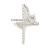 Brass Micro Pave Clear Cubic Zirconia Pendants KK-S386-14P-1