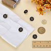 6Pcs Alloy Rhinestone Buttons BUTT-FG0001-58B-4