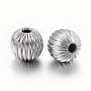 Tarnish Resistant 304 Stainless Steel Corrugated Beads LS-STAS-P218-24-8mm-2