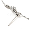 304 Stainless Steel Add a Bead Adjustable Link Chains Bracelets for Women BJEW-M307-01F-P-3