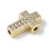Rack Plating Brass Micro Pave Clear Cubic Zirconia Beads KK-A220-23B-G-2