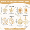 8Pcs 4 Style Rack Plating Brass Micro Pave Cubic Zirconia Pendants KK-BBC0004-19-2