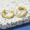 Brass Clear Cubic Zirconia Hoop Earrings EJEW-M047-07G-3