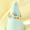 Ocean Theme Brass Micro Pave Cubic Zirconia Cuff Rings for Women RJEW-F184-17A-G-1