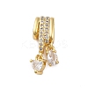 Brass Micro Pave Cubic Zirconia Tube Bails KK-P289-08G-1