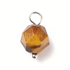 Faceted Natural Tiger Eye Star Cut Round Charms PALLOY-JF01694-01-S-1