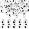 20Pcs White Cube Letter Silicone Beads 12x12x12mm Square Dice Alphabet Beads with 2mm Hole Spacer Loose Letter Beads for Bracelet Necklace Jewelry Making JX432Q-1