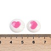 White and Pink Flat Round Cartoon Resin Cabochons CRES-Q009-01F-2