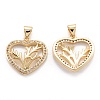 Brass Micro Pave Clear Cubic Zirconia Beads Pendants ZIRC-M114-16G-2