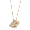 1Pc Brass Micro Pave Cubic Zirconia Letter Pendant Necklaces NJEW-LP0001-43B-G-1