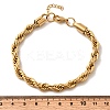 304 Stainless Steel Rope Chain Bracelets for Women BJEW-B140-03G-5