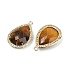 Natural Tiger Eye Faceted Pendants G-I382-05G-09-2