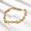 Moon & Star & Hamsa Hand Brass Micro Pave Clear Cubic Zirconia Link Chain Bracelets BJEW-C130-03G-3