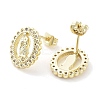 Brass Micro Pave Cubic Zirconia Stud Earrings for Women EJEW-D086-07B-G-2