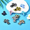 10Pcs 10 Styles Cross Silicone Focal Beads SIL-YW0001-26-5