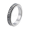 Non-Tarnish 201 Stainless Steel Flat Round Rotating Ring RJEW-N043-27-1