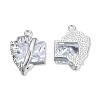 Brass Pave Clear Cubic Zirconia Pendants KK-N232-474P-2