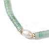 Natural Green Aventurine and Pearl Beads Btacelets BJEW-JB10681-05-3
