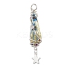 3Pcs 3 Styles Electroplated Natural Quartz Crystal Nuggets Copper Wire Wrapped Pendants PALLOY-JF03128-07-3