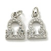 Rack Plating Brass Micro Pave Cubic Zirconia Pendants KK-K386-02C-P-1