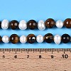 Natural Tiger Eye Round & Natural Cultured Freshwater Pearl Grooved Potato Beads Strands PEAR-N019-10-5