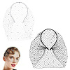 2Pcs 2 Colors Bridal Rhinestone Mesh Veil Cloth Hair Bands DIY-GA0007-03-1