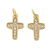 Brass Micro Pave Cubic Zirconia Pendants X1-KK-C092-21C-G-1