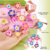 50Pcs 5 Styles Handmade Polymer Clay 3D Flower Plumeria Beads CLAY-TA0001-68-5