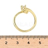 Flower Brass Micro Pave Cubic Zirconia Cuff Rings RJEW-A069-02A-G-5