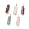 Natural Mixed Gemstone Double Terminal Pointed Pendants PALLOY-JF02059-1
