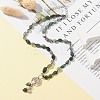 Natural Moss Agate & Pearl & Cubic Zirconia Tree of Life Pendant Necklace NJEW-JN04335-02-2