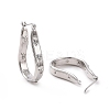 Clear Cubic Zirconia Teardrop with Star Hoop Earrings EJEW-I280-09P-2