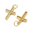 Brass Micro Pave Cubic Zirconia Pendants KK-C092-21B-G-2