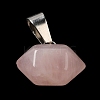 Natural Rose Quartz Pointed Pendants G-K335-03P-14-3