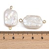 Natural Freshwater Pearl Keshi Pearl Rectangle Connector Charms STAS-D378-17G-3