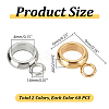 120Pcs 2 Colors 201 Stainless Steel Tube Bails STAS-AR0002-24-2