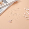Natural Rose Quartz Geometry Pendant Necklace NJEW-JN04239-07-5
