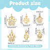 18Pcs 3 Styles Brass Micro Pave Cubic Zirconia Charms KK-WR0012-51-7