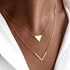 Triangle & Letter V Pendant Alloy Double Layer Necklaces for Women FS-WGE5888-02-2