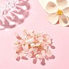 Natural Rose Quartz Chips & Pearl Beaded Flower Brooch Pin JEWB-BR00098-03-2