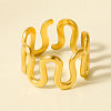 Geometric 304 Stainless Steel Adjustable Cuff Open Rings for Women WL5945-2-1