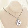 316 Surgical Stainless Steel Aromatherapy Diffuser Perfume Hollow Flat Round Pendant Box Chain Necklaces NJEW-R016-01P-03-3