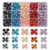 585Pcs 15 Style Spray Painted Crackle Glass Beads Strands CCG-YW0001-05-1