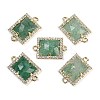 Natural Green Strawberry Quartz Faceted Rectangle Links G-I375-07G-06-1