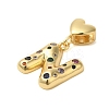 Rack Plating Brass Micro Pave Clear Cubic Zirconia Perdants KK-C067-12G-N-2