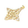 Brass Micro Pave Clear Cubic Zirconia Pendants KK-E799-06B-G-2