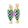 Brass Enamel Pendants KK-C143-44B-G-2