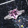 Brass Micro Pave Cubic Zirconia Finger Rings for Women FS-WGC99AF-03-2