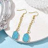 Nuggets Synthetic Turquoise Dangle Earrings EJEW-JE05683-01-2