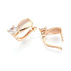 Brass Micro Pave Cubic Zirconia Teardrop Hoop Earrings EJEW-T048-35G-3